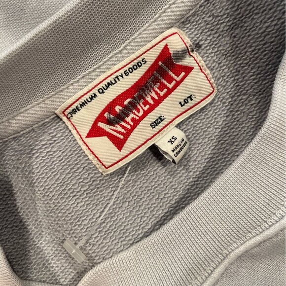 Madewell Men's Sz XS McCarren Midweight Crewneck Sweatshirt Blue Gray NK077 - Picture 3 of 13